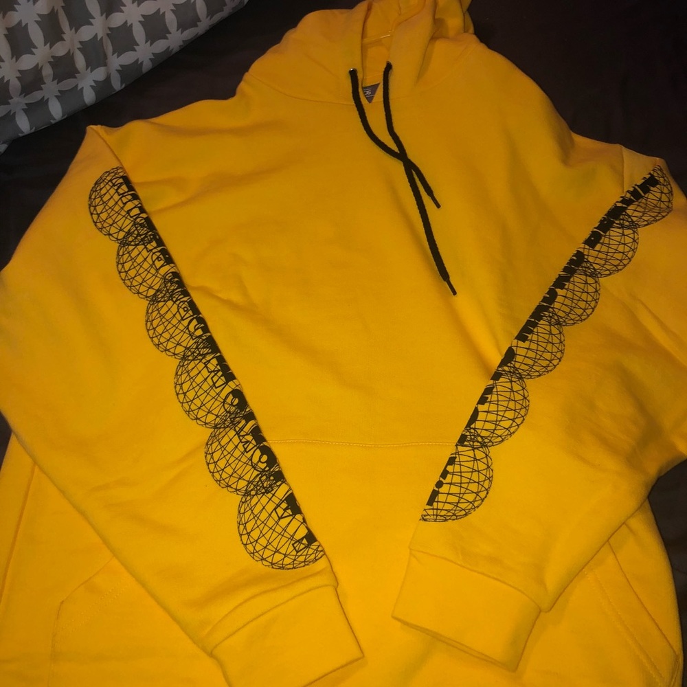 Men Oversized Yellow Hoodie
